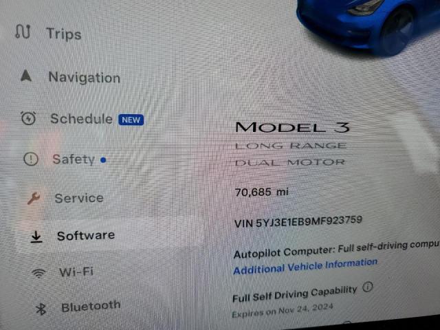 Photo 8 VIN: 5YJ3E1EB9MF923759 - TESLA MODEL 3 