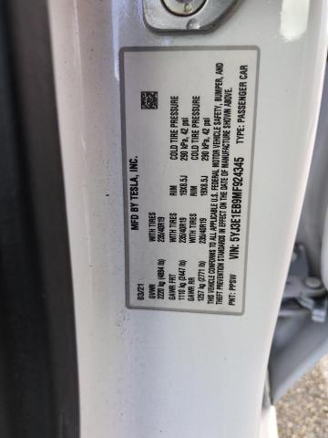 Photo 12 VIN: 5YJ3E1EB9MF924345 - TESLA MODEL 3 