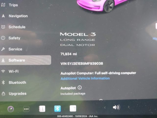 Photo 6 VIN: 5YJ3E1EB9MF939038 - TESLA MODEL 3 