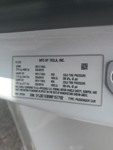 Photo 11 VIN: 5YJ3E1EB9NF157792 - TESLA MODEL 3 