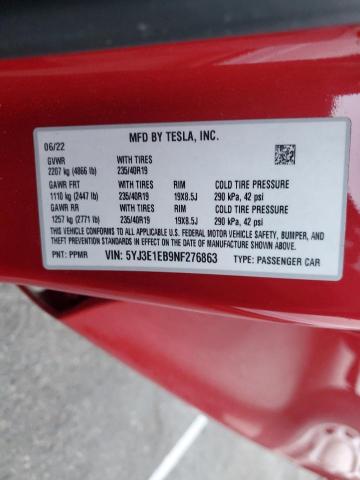 Photo 12 VIN: 5YJ3E1EB9NF276863 - TESLA MODEL 3 