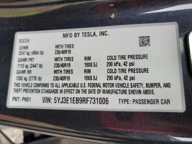 Photo 12 VIN: 5YJ3E1EB9RF731006 - TESLA MODEL 3 