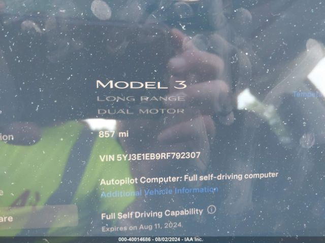 Photo 6 VIN: 5YJ3E1EB9RF792307 - TESLA MODEL 3 