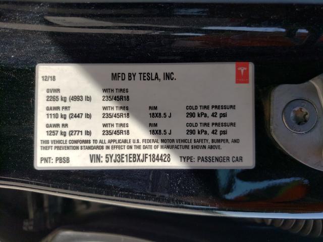 Photo 9 VIN: 5YJ3E1EBXJF184428 - TESLA MODEL 3 