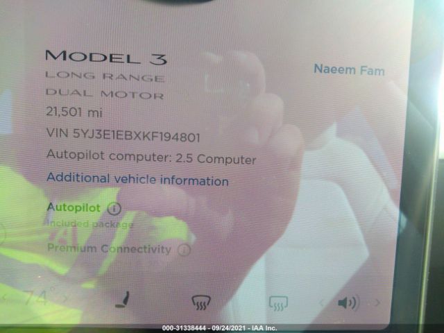 Photo 6 VIN: 5YJ3E1EBXKF194801 - TESLA MODEL 3 