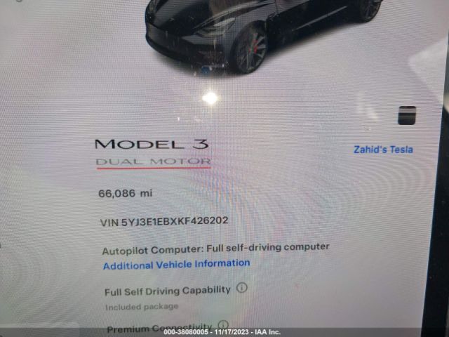 Photo 6 VIN: 5YJ3E1EBXKF426202 - TESLA MODEL 3 