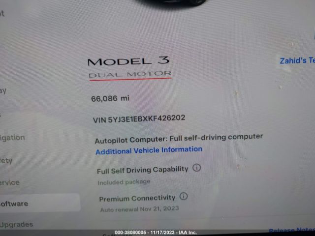 Photo 8 VIN: 5YJ3E1EBXKF426202 - TESLA MODEL 3 