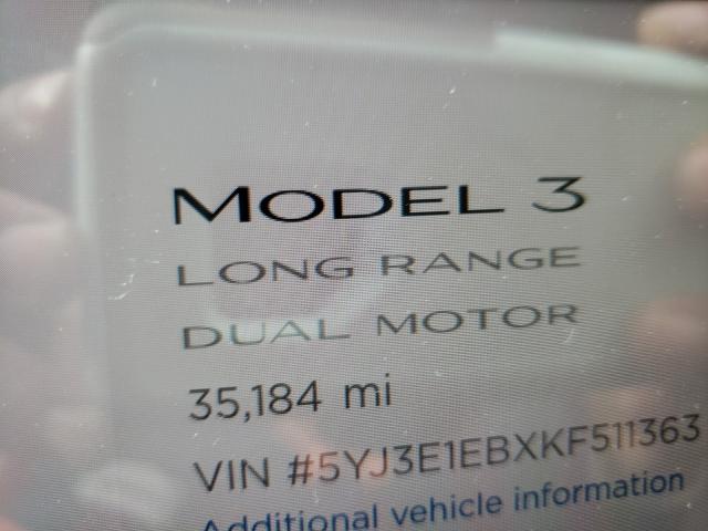 Photo 7 VIN: 5YJ3E1EBXKF511363 - TESLA MODEL 3 