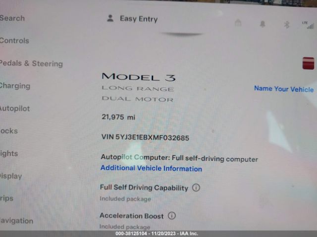 Photo 6 VIN: 5YJ3E1EBXMF032685 - TESLA MODEL 3 