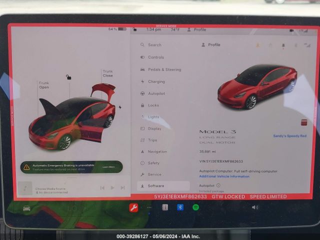 Photo 6 VIN: 5YJ3E1EBXMF862633 - TESLA MODEL 3 