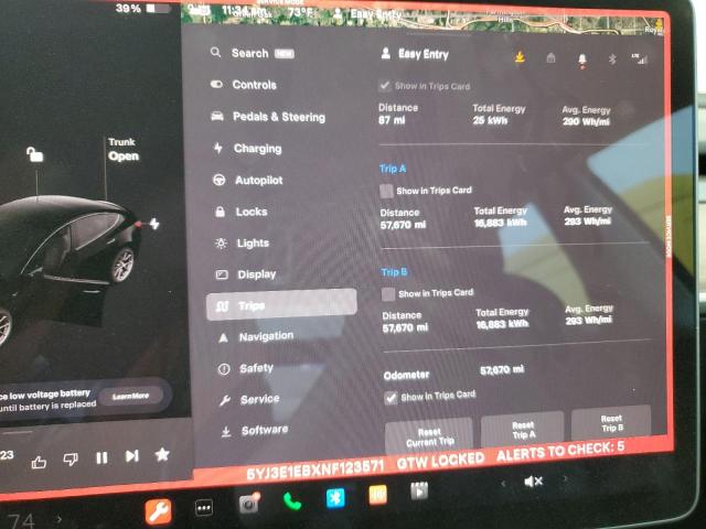 Photo 8 VIN: 5YJ3E1EBXNF123571 - TESLA MODEL 3 