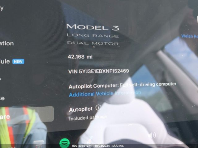 Photo 6 VIN: 5YJ3E1EBXNF152469 - TESLA MODEL 3 