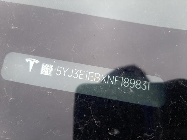 Photo 12 VIN: 5YJ3E1EBXNF189831 - TESLA MODEL 3 