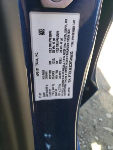 Photo 12 VIN: 5YJ3E1EBXNF316853 - TESLA MODEL 3 