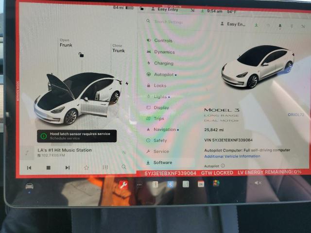 Photo 8 VIN: 5YJ3E1EBXNF339064 - TESLA MODEL 3 