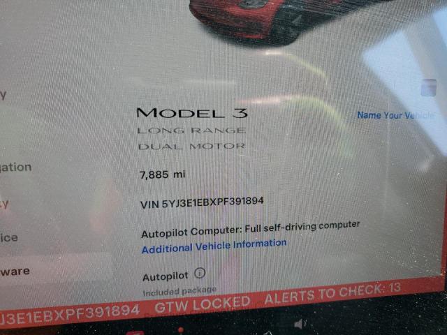 Photo 8 VIN: 5YJ3E1EBXPF391894 - TESLA MODEL 3 