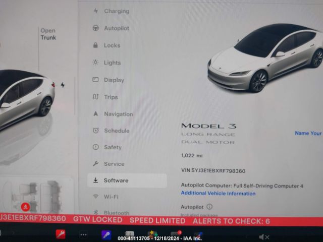 Photo 6 VIN: 5YJ3E1EBXRF798360 - TESLA MODEL 3 