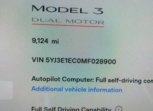 Photo 6 VIN: 5YJ3E1EC0MF028900 - TESLA MODEL 3 