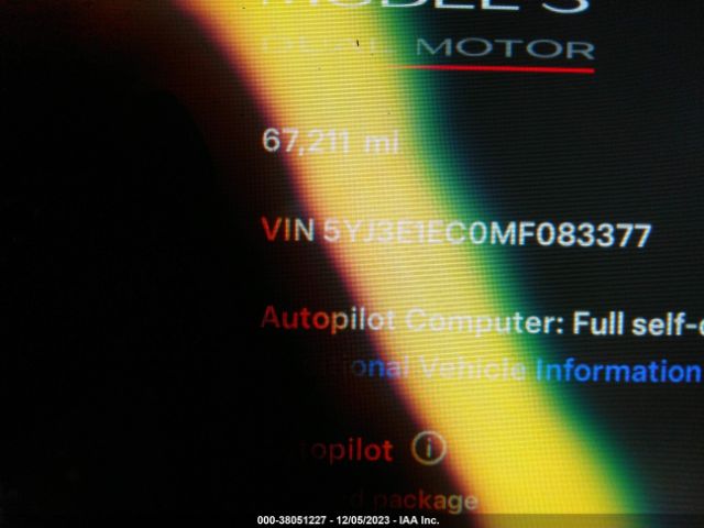 Photo 6 VIN: 5YJ3E1EC0MF083377 - TESLA MODEL 3 