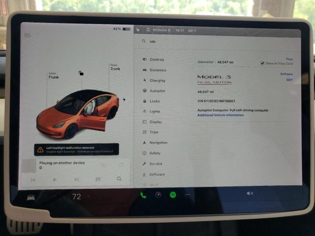 Photo 8 VIN: 5YJ3E1EC1NF118607 - TESLA MODEL 3 