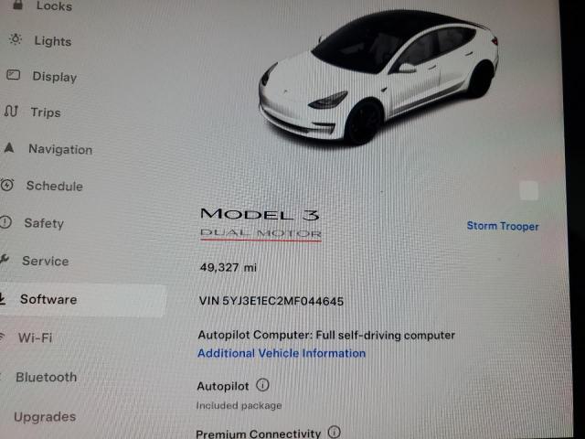 Photo 8 VIN: 5YJ3E1EC2MF044645 - TESLA MODEL 3 