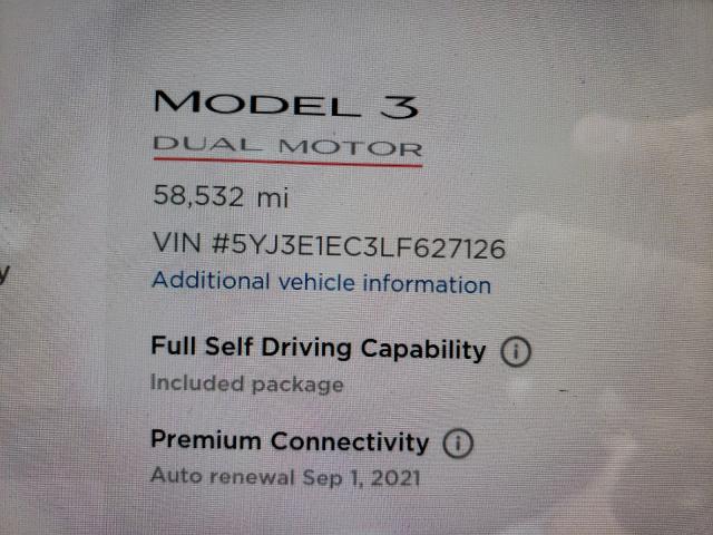 Photo 7 VIN: 5YJ3E1EC3LF627126 - TESLA MODEL 3 