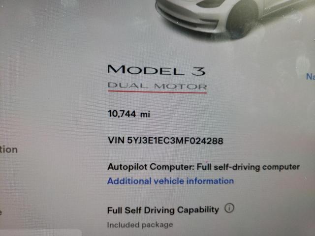 Photo 7 VIN: 5YJ3E1EC3MF024288 - TESLA MODEL 3 