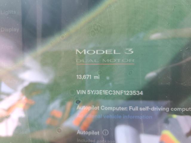 Photo 7 VIN: 5YJ3E1EC3NF123534 - TESLA MODEL 3 