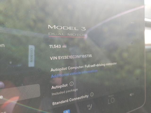 Photo 8 VIN: 5YJ3E1EC3NF165735 - TESLA MODEL 3 