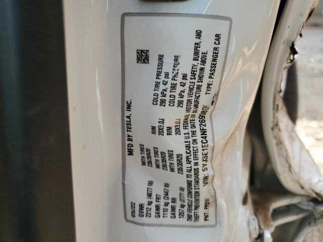 Photo 12 VIN: 5YJ3E1EC4NF269389 - TESLA MODEL 3 