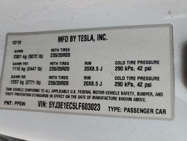 Photo 11 VIN: 5YJ3E1EC5LF603023 - TESLA MODEL 3 