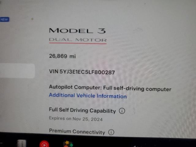 Photo 8 VIN: 5YJ3E1EC5LF800287 - TESLA MODEL 3 