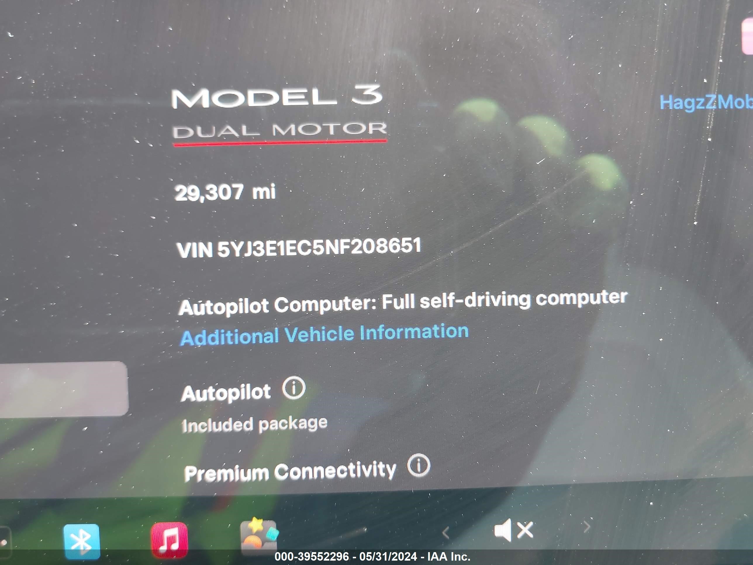 Photo 6 VIN: 5YJ3E1EC5NF208651 - TESLA MODEL 3 