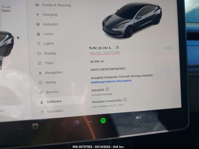 Photo 6 VIN: 5YJ3E1EC5NF263603 - TESLA MODEL 3 