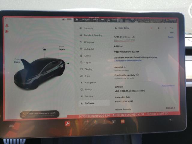 Photo 7 VIN: 5YJ3E1EC6NF209324 - TESLA MODEL 3 