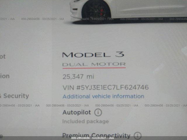 Photo 6 VIN: 5YJ3E1EC7LF624746 - TESLA MODEL 3 