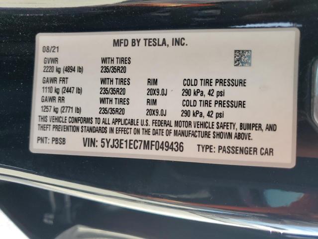 Photo 12 VIN: 5YJ3E1EC7MF049436 - TESLA MODEL 3 