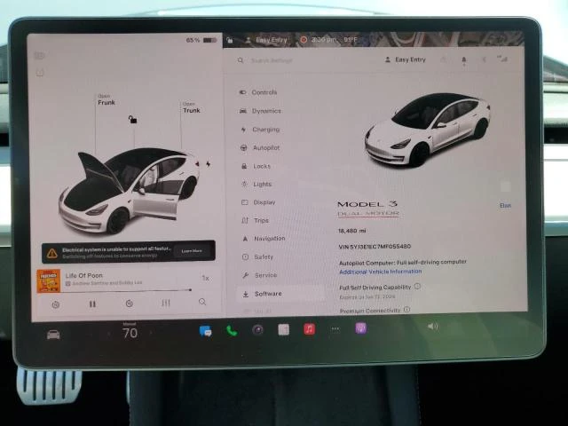 Photo 8 VIN: 5YJ3E1EC7MF055480 - TESLA MODEL 3 