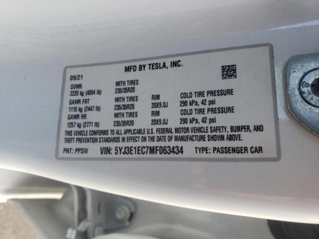 Photo 9 VIN: 5YJ3E1EC7MF063434 - TESLA MODEL 3 