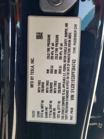 Photo 11 VIN: 5YJ3E1EC8PF384743 - TESLA MODEL 3 