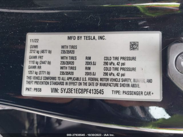 Photo 8 VIN: 5YJ3E1EC8PF413545 - TESLA MODEL 3 