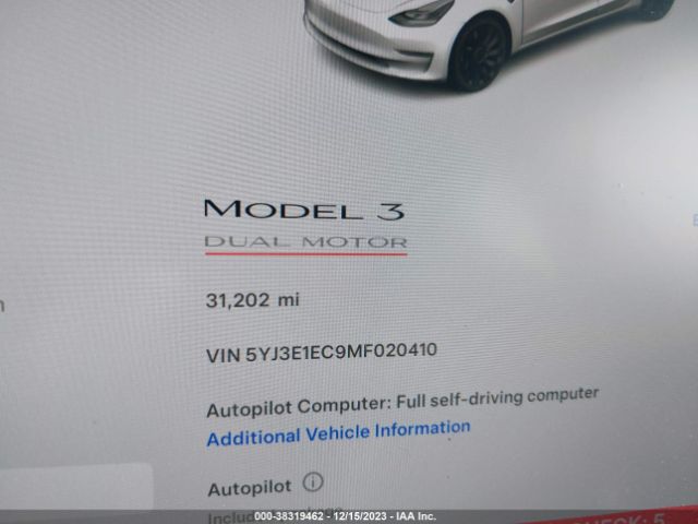 Photo 6 VIN: 5YJ3E1EC9MF020410 - TESLA MODEL 3 