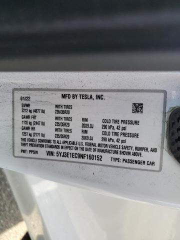 Photo 12 VIN: 5YJ3E1EC9NF160152 - TESLA MODEL 3 