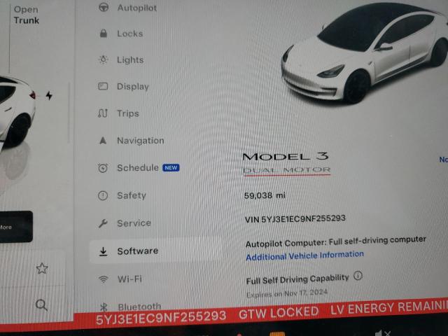 Photo 8 VIN: 5YJ3E1EC9NF255293 - TESLA MODEL 3 