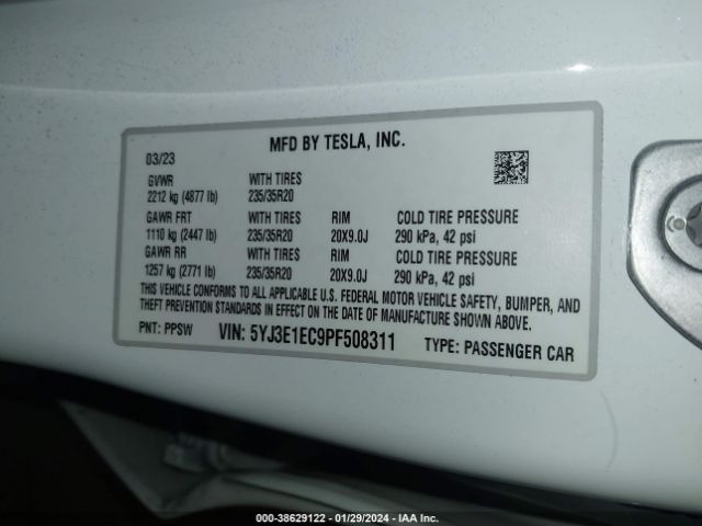 Photo 8 VIN: 5YJ3E1EC9PF508311 - TESLA MODEL 3 