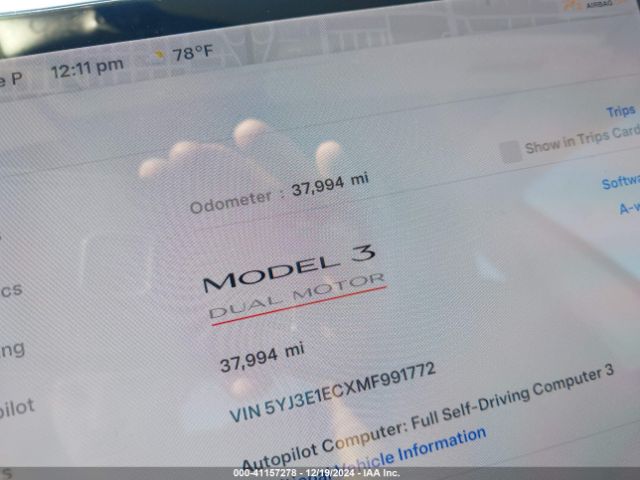 Photo 6 VIN: 5YJ3E1ECXMF991772 - TESLA MODEL 3 