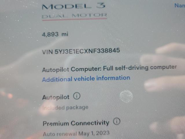 Photo 8 VIN: 5YJ3E1ECXNF338845 - TESLA MODEL 3 