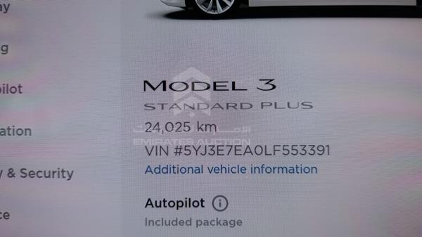 Photo 1 VIN: 5YJ3E7EA0LF553391 - TESLA MODEL 3 