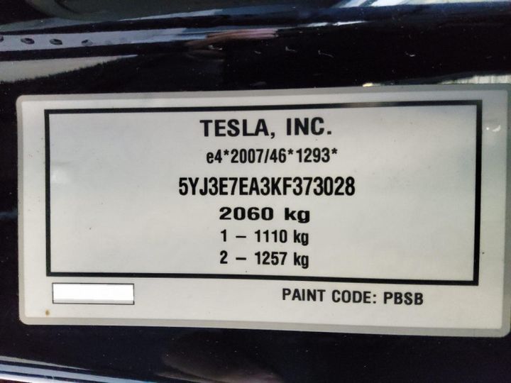 Photo 8 VIN: 5YJ3E7EA3KF373028 - TESLA MODEL 3 (01.2019-&GT) 