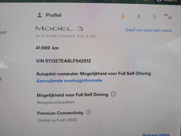 Photo 5 VIN: 5YJ3E7EA8LF542512 - TESLA MODEL 